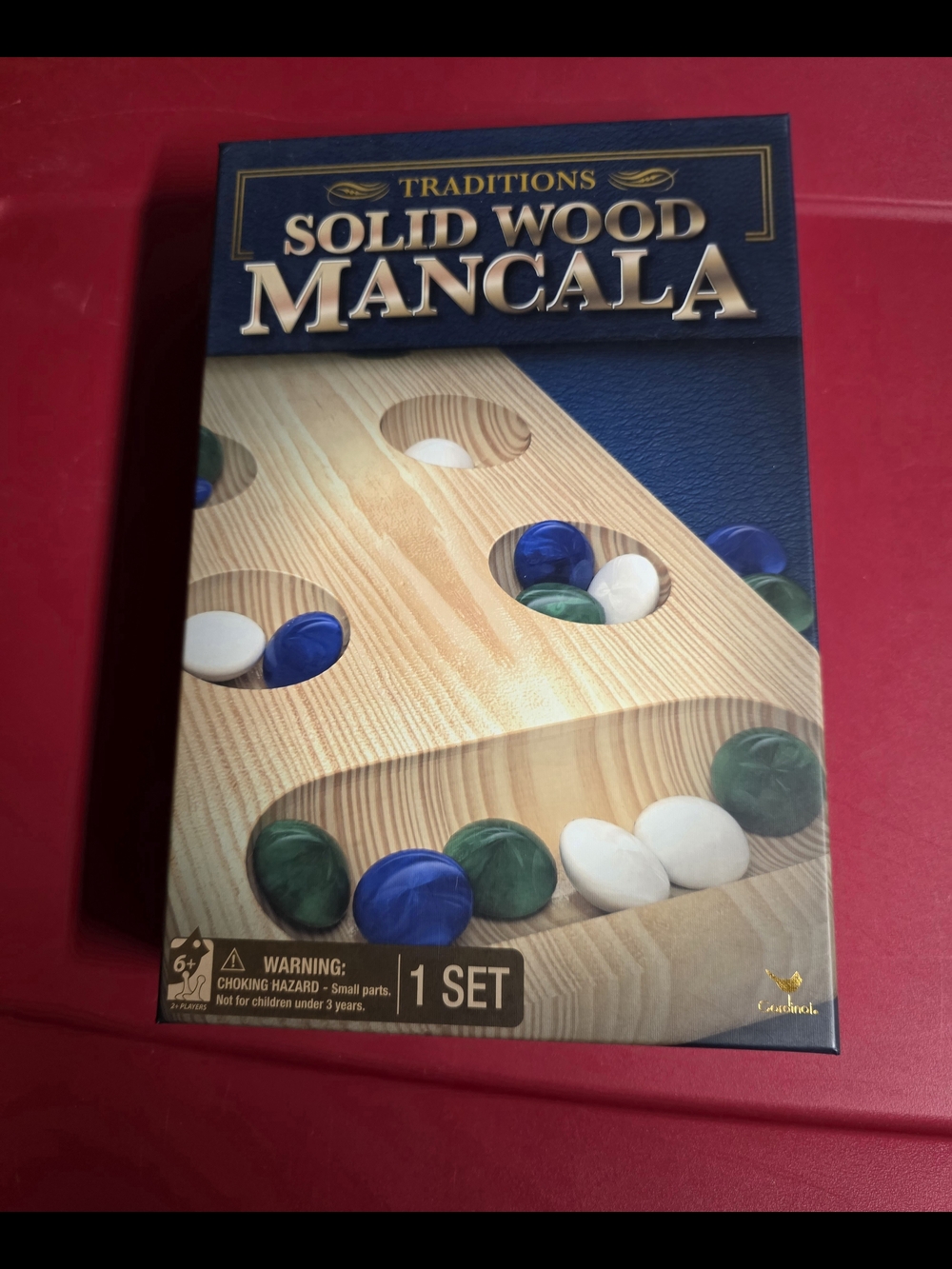 Solid Wood Mancala Game - Blue, Green & White